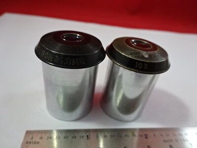 VINTAGE LOT 2 EA EYEPIECE 10X BAUSCH LOMB MICROSCOPE OPTICS AS IS &93-78