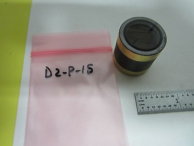 OPTICAL MICROSCOPE PART DMR LEICA LENS MOUNTED IN BRASS OPTICS AS IS BIN#D2-P-15