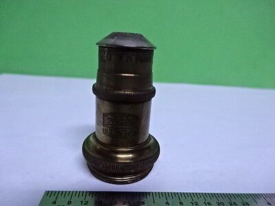 MICROSCOPE PART OBJECTIVE VINTAGE BRASS SPENCER 44X OPTICS AS IS #B2-M-16