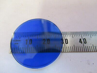 OPTICAL GLASS LEITZ BLUE FILTER MICROSCOPE PART OPTICS AS PICTURED #93-A-12