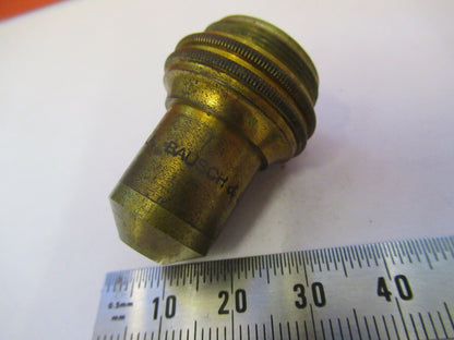 ANTIQUE BRASS BAUSCH LOMB OBJECTIVE 10X MICROSCOPE PART AS PICTURED &Q4-A-32