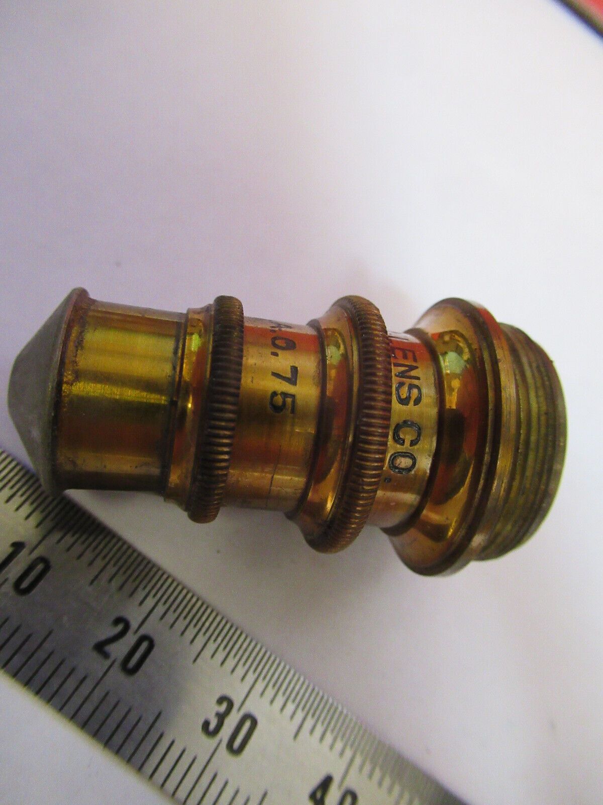 ANTIQUE BRASS SPENCER 4mm OBJECTIVE MICROSCOPE PART AS PICTURED #R3-C-47