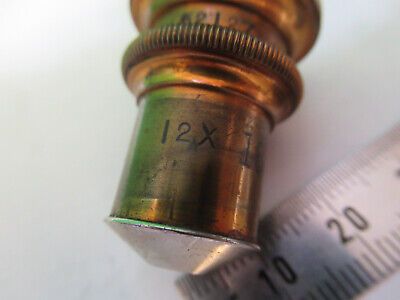 ANTIQUE BRASS SPENCER 12X LENS OBJECTIVE MICROSCOPE PART AS PICTURED &Z9-A-61