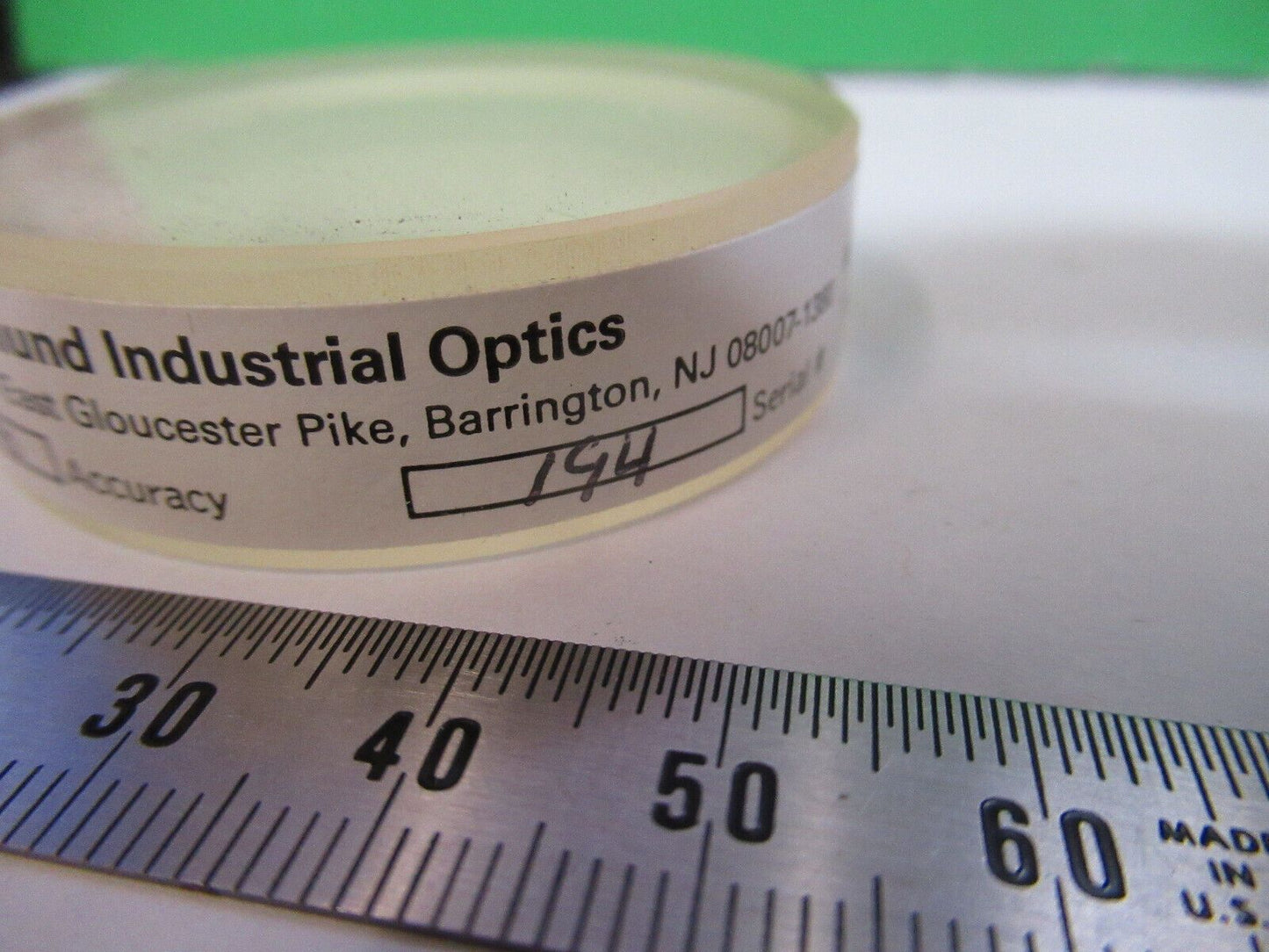 OPTICAL FLAT ZERODUR EDMUNDS INDUSTRIAL OPTICS 1/10 WAVE AS PICTURED #H3-A-38