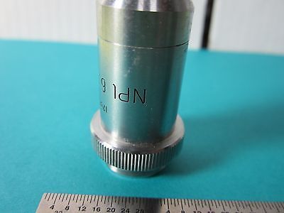 MICROSCOPE OBJECTIVE LEITZ WETZLAR GERMANY 6.3X NPL OPTICS BIN#E3-05