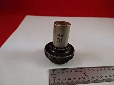 FOR PARTS OBJECTIVE CARL ZEISS 10X OPTICS MICROSCOPE PART AS IS &33-A-37