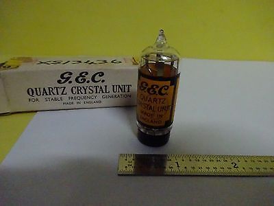 ANTIQUE QUARTZ RADIO CRYSTAL GEC ENGLAND GLASS HOLDER FREQUENCY CONTROL #W7-39