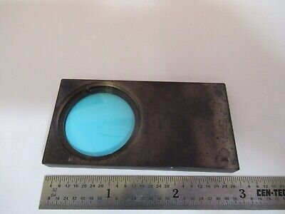 CARL ZEISS GERMANY LIGHT BLUE FILTER OPTICS MICROSCOPE PART AS PICTURED #A2-A-89