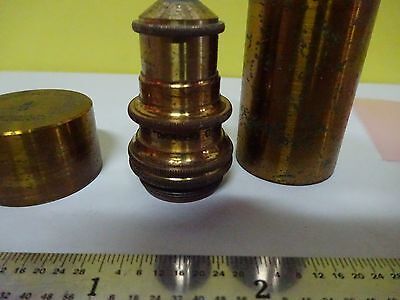 MICROSCOPE PART ANTIQUE OBJECTIVE BRASS BAUSCH LOMB OPTICS AS IS BIN#X3-41