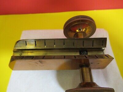 ANTIQUE BRASS SPENCER BUFFALO STAGE MICROMETER MICROSCOPE PART AS PIC &FT-6-150