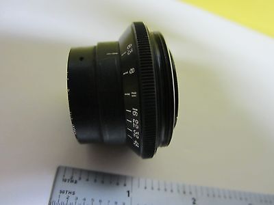 MICROSCOPE PART CARL ZEISS LENS TESSAR + IRIS OPTICS AS PICTURED BIN#T7-22