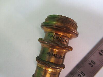 ANTIQUE BRASS SPENCER 62X LENS OBJECTIVE MICROSCOPE PART AS PICTURED &Z9-A-60