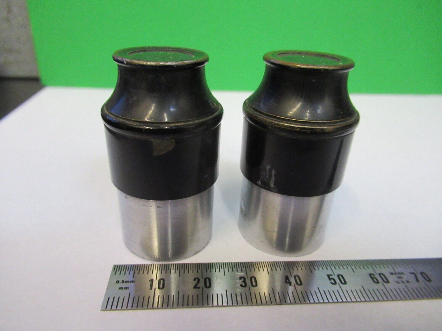 PAIR ANTIQUE AO SPENCER 10X LENS EYEPIECE MICROSCOPE PART AS PICTURED G5-A-120