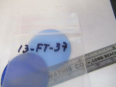 BAUSCH LOMB PAIR BLUE GLASS FILTER MICROSCOPE PART OPTICS AS PICTURED &13-FT-37