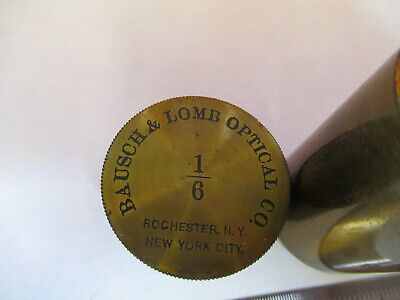 EMPTY BRASS BAUSCH LOMB CAN 1/6 OBJECTIVE MICROSCOPE PART AS PICTURED &A2-FT-75