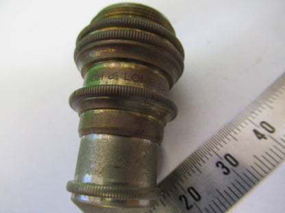 BAUSCH LOMB 4mm ANTIQUE BRASS OBJECTIVE LENS MICROSCOPE PART AS PICTURED F4-B-31