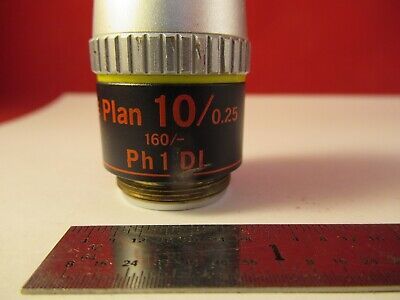 NIKON JAPAN 10X PH1 /160 OBJECTIVE MICROSCOPE PART OPTICS AS PICTURED &1E-B-31