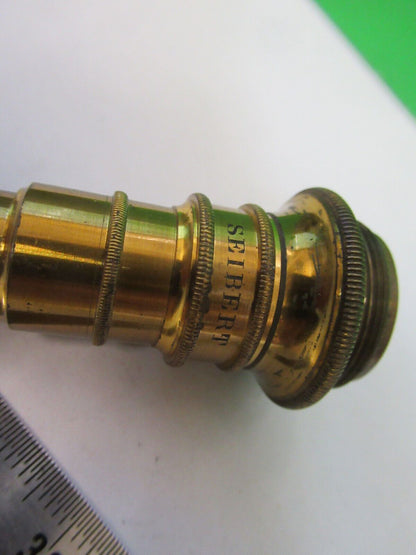 ANTIQUE BRASS SEIBERT III OBJECTIVE RARE MICROSCOPE PART AS PICTURED Z6-A-83