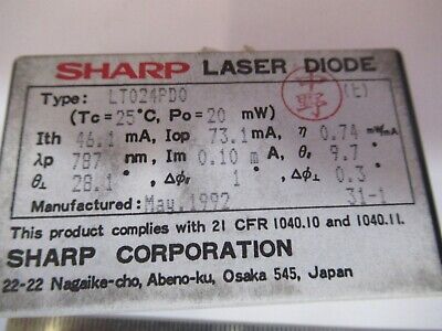 HITACHI LASER DIODE 780nm OPTICAL LASER OPTICS AS PICTURED &8C-A-65