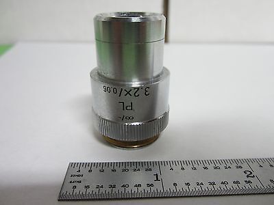 MICROSCOPE PART LEITZ WETZLAR GERMANY OBJECTIVE 3.2X OPTICS AS IS BIN#P6-09