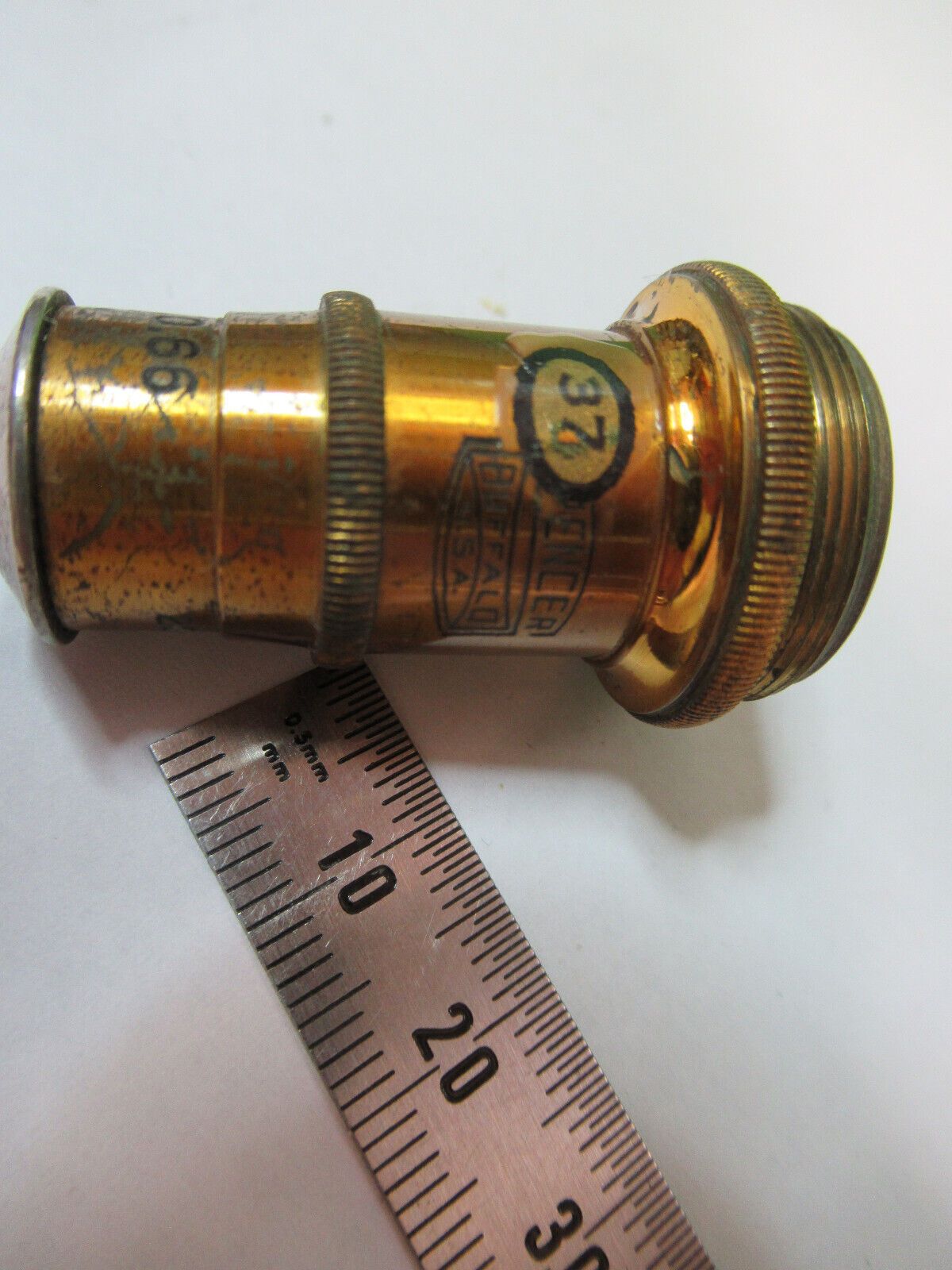 ANTIQUE BRASS SPENCER 44X  LENS OBJECTIVE MICROSCOPE PART AS PICTURED &R2-A-21