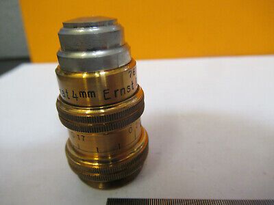 ANTIQUE BRASS LEITZ OBJECTIVE RARE APO LENS MICROSCOPE PART AS PICTURED 8Y-A-112