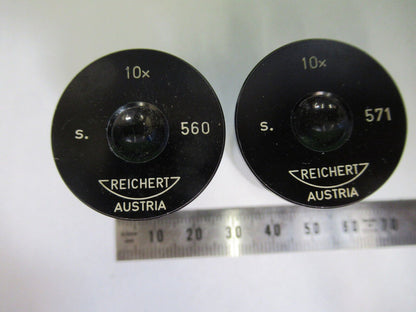 REICHERT AUSTRIA EYEPIECE 10X PAIR OPTICS MICROSCOPE  PART AS PICTURED #H9-C-21