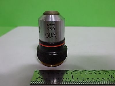 MICROSCOPE PART OBJECTIVE OLYMPUS JAPAN M10 OPTICS AS IS BIN#V7-09