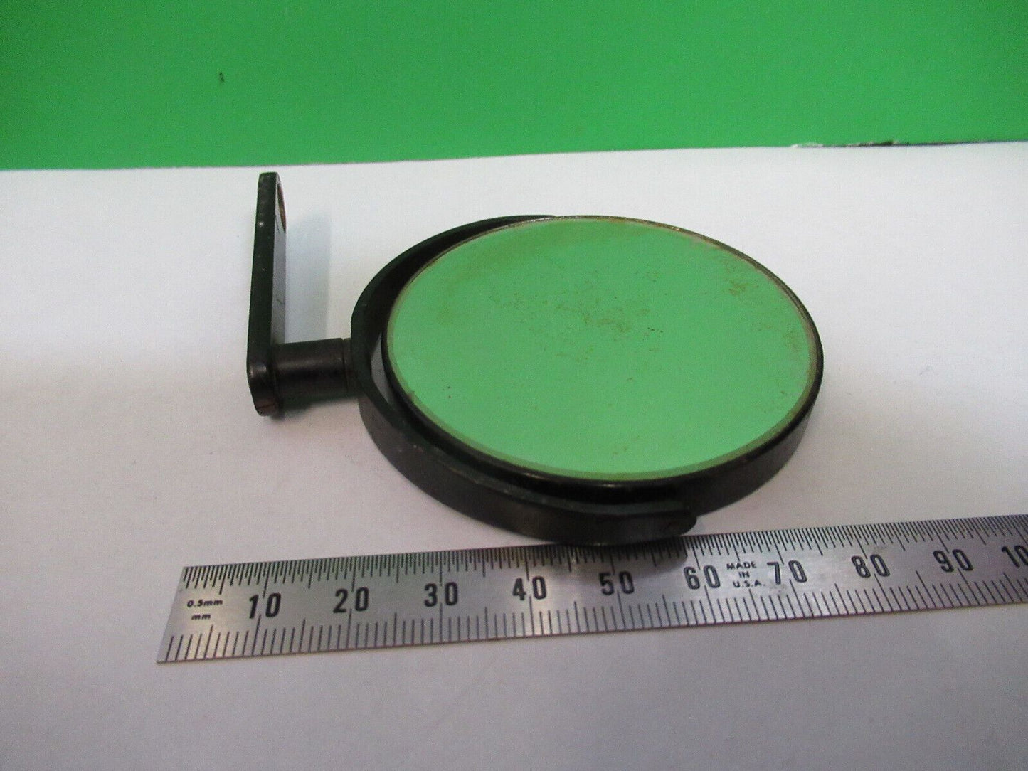 ANTIQUE BAUSCH LOMB MIRROR ASSEMBLY OPTICS MICROSCOPE PART AS PICTURED Z7-A-23