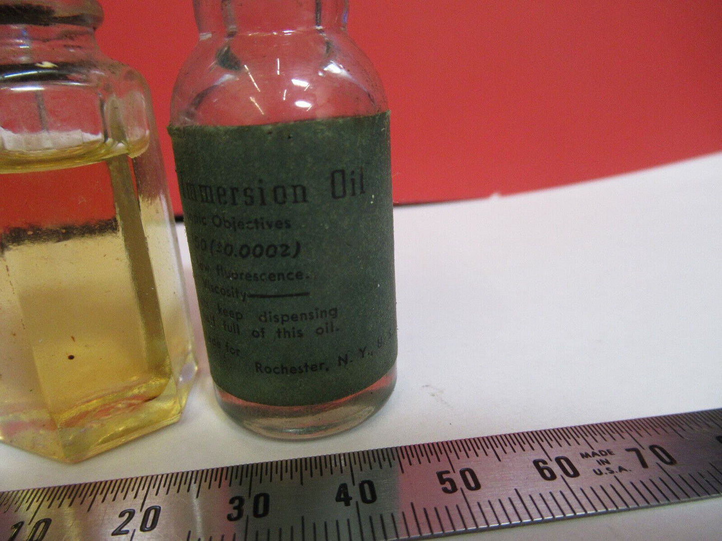 LOT ANTIQUE BOTTLES IMMERSION OIL MICROSCOPE PART AS PICTURED S9-A-01