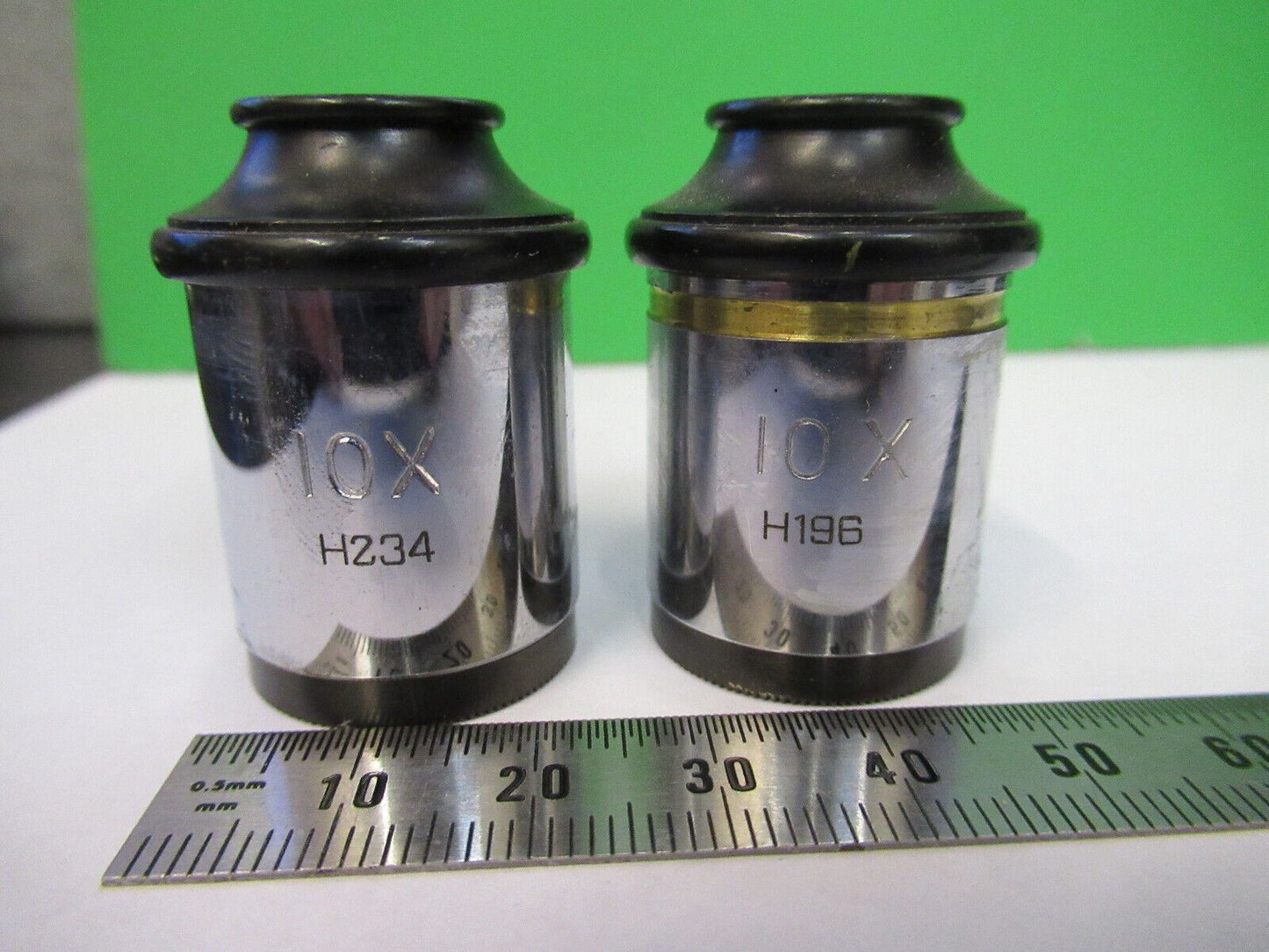 PAIR ANTIQUE AO SPENCER 10X LENS EYEPIECE MICROSCOPE PART AS PICTURED G5-A-61