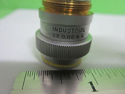 MICROSCOPE PART OBJECTIVE INDUSTRIAL BAUSCH LOMB 3X OPTICS AS IS BIN#65-35