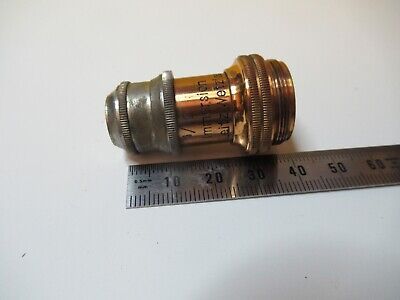 ANTIQUE OBJECTIVE BRASS LEITZ 1/12 OPTICS MICROSCOPE PART AS PICTURED &14-C-26