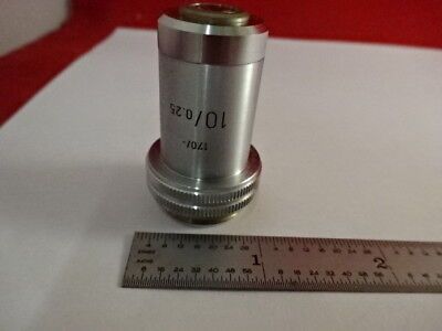 LEITZ GERMANY OBJECTIVE 10X 170/- OPTICAL MICROSCOPE PART OPTICS AS IS &2-A-12