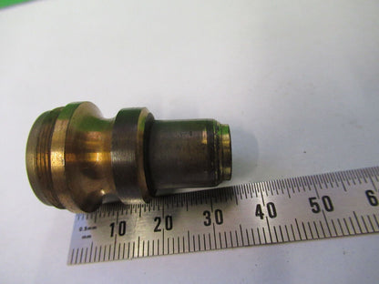 ANTIQUE BRASS UNKNOWN OBJECTIVE LENS RARE MICROSCOPE PART AS PICTURED Z4-B-76