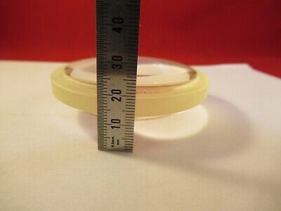 LARGE MIL SPEC OPTICAL YELLOWISH GLASS BI CONVEX OPTICS AS PICTURED &9-FT-37