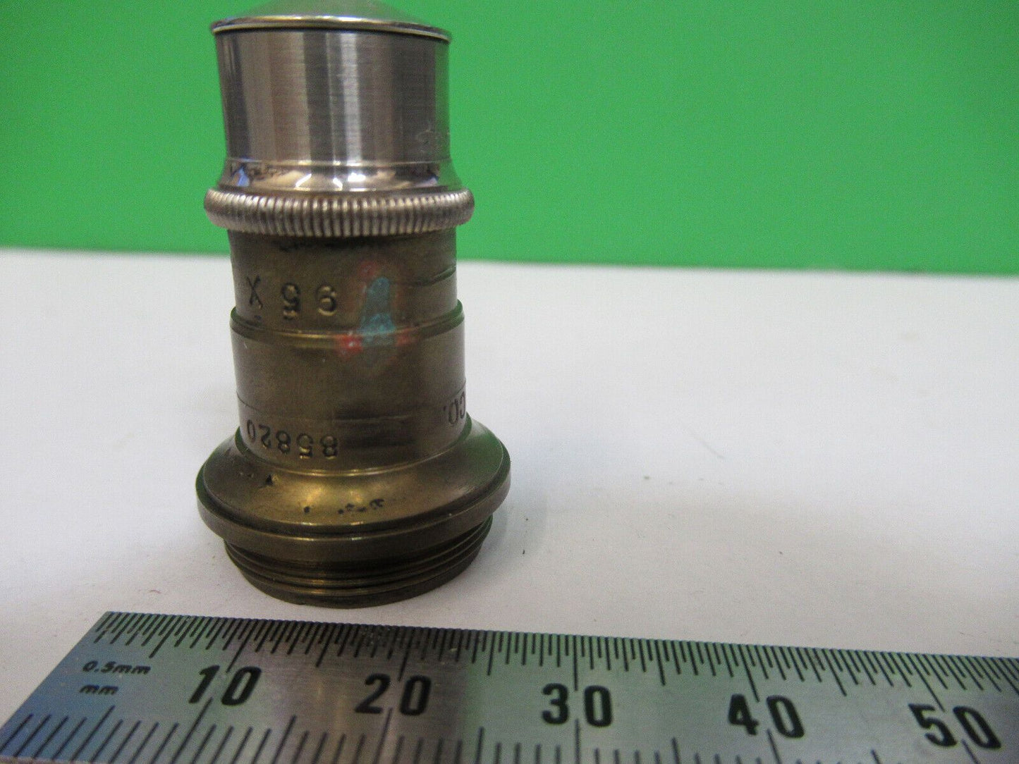 ANTIQUE SPENCER BRASS 95X OBJECTIVE LENS MICROSCOPE PART AS PICTURED R4-A-29