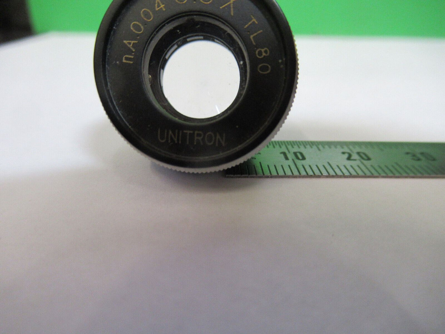 UNITRON JAPAN OBJECTIVE 0.5X + IRIS   LENS MICROSCOPE PART AS PICTURED Q7-A-44