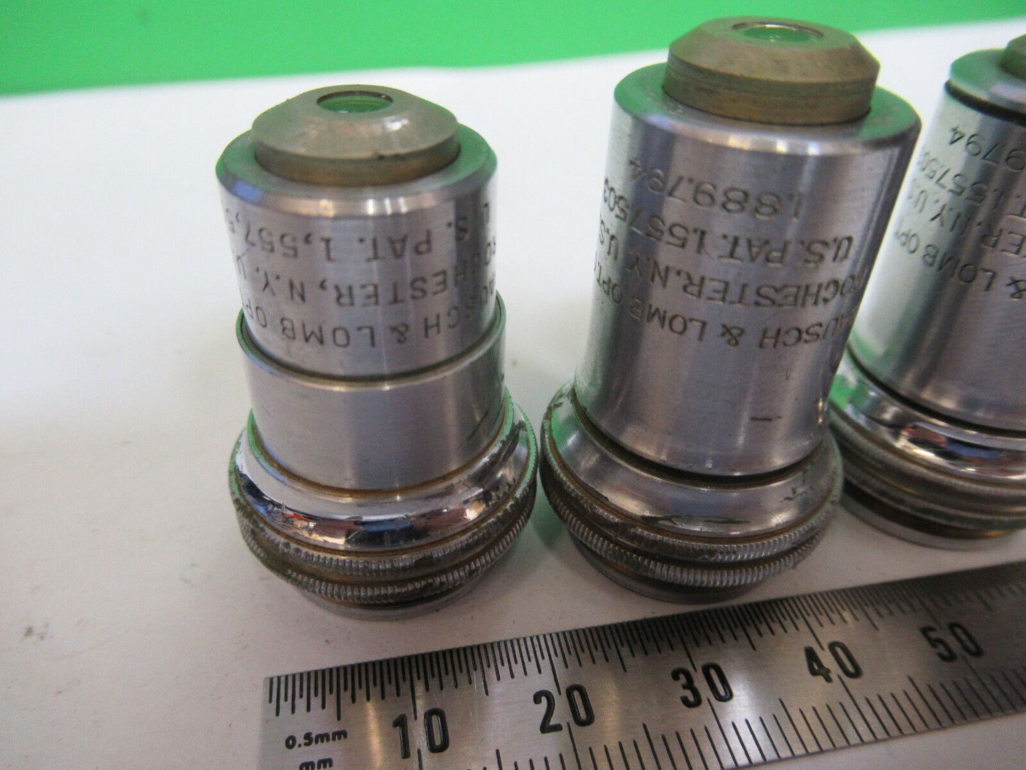 BAUSCH LOMB OBJECTIVE LOT 3 EA OPTICS MICROSCOPE PART AS PICTURED &H9-A-70