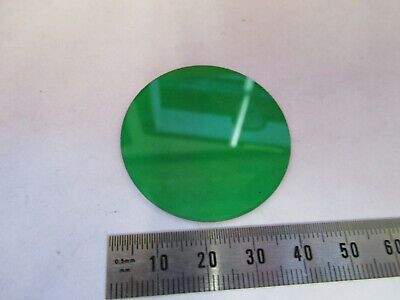 OPTICAL GLASS GREEN FILTER MICROSCOPE PART OPTICS AS PICTURED #93-A-35