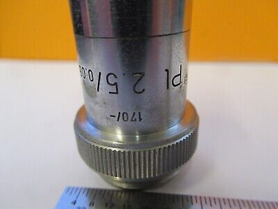 LEITZ GERMANY OBJECTIVE PL 2.5X /170 MICROSCOPE PART OPTICS AS PIC &A9-A-72