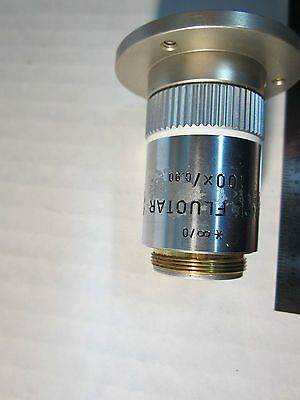 LEITZ WETZLAR GERMANY MICROSCOPE OBJECTIVE 100X FLUOTAR OPTICS BIN#A1-06