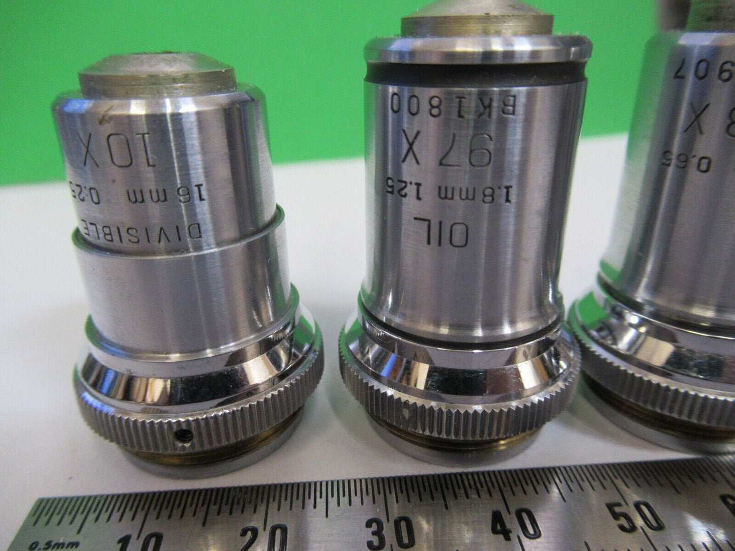 LOT 3 ea OBJECTIVES BAUSCH LOMB MICROSCOPE PART AS PICTURED &R4-A-49