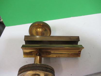 ANTIQUE MICROSCOPE PART LEITZ GERMANY BRASS GROSS STAGE  AS PICTURED &Z9-A-188