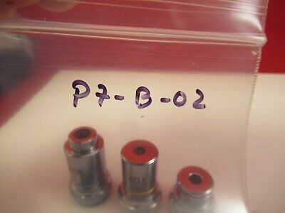 LOT 3 EA MINI OBJECTIVES OPTICS MICROSCOPE PART AS PICTURED &P7-B-02