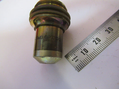 ANTIQUE BRASS BAUSCH LOMB 10X 16mm OBJECTIVE MICROSCOPE PART AS PICTURED Y4-A-75