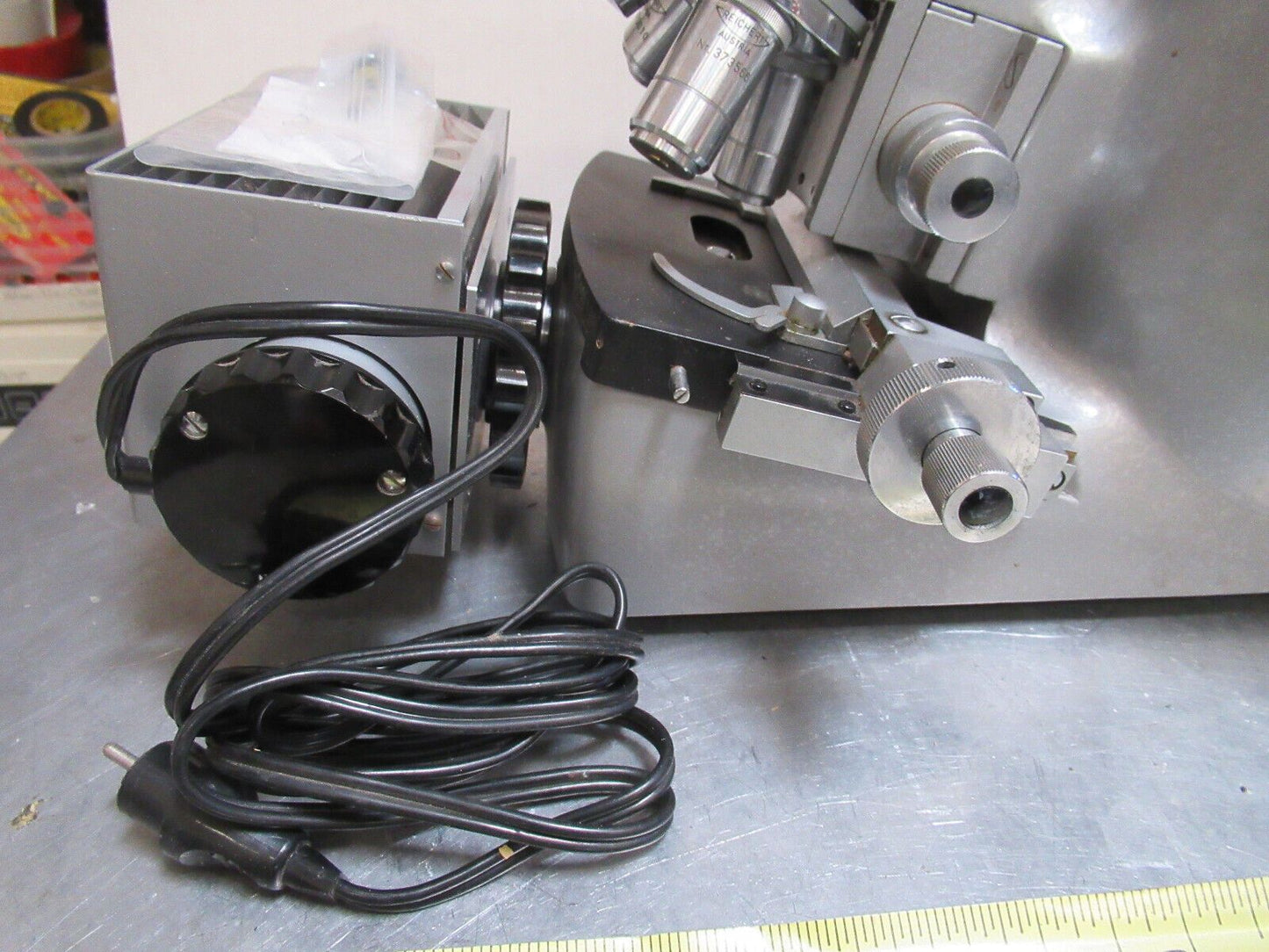 VINTAGE REICHERT AUSTRIA VERY RARE OPTICAL MICROSCOPE COLLECTABLE OPTICS #TB3