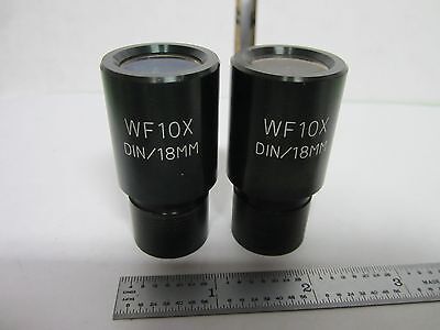 MICROSCOPE PART PAIR EYEPIECES WF10X 18 mm OPTICS AS IS BIN#R2-51