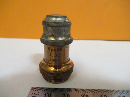 ANTIQUE ERNST LEITZ WETZLAR BRASS OBJECTIVE MICROSCOPE PART AS PICTURED 4b-ft-46