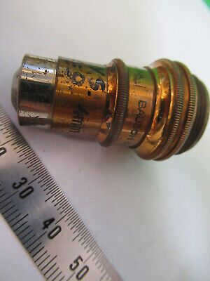 ANTIQUE BAUSCH LOMB BRASS 4mm OBJECTIVE MICROSCOPE PART AS PICTURED &Z1-A-28